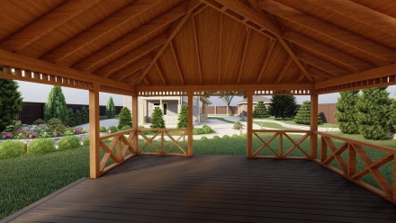 Квадратная беседка ЕЛЬНИК, фото 5