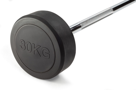 Штанга неразборная обрезиненная 30 кг Прямой гриф, фото 2