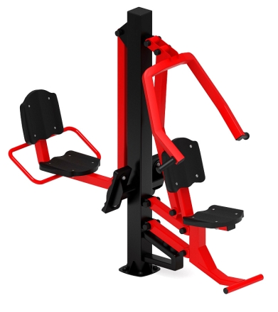Жим ногами + жим от груди (красный) - Уличный тренажер - СТ 037-11, фото 1