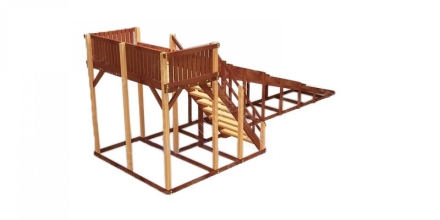Зимняя деревянная игровая горка TORUDA Север-6 (скат 7.6 м), фото 3