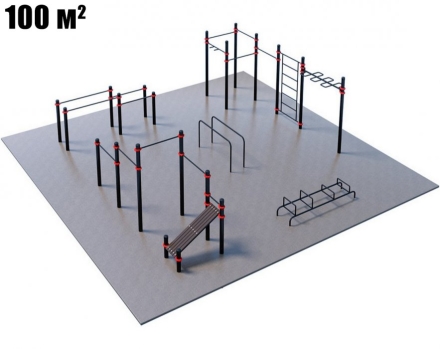 Проект Дворовая площадка для Воркаут и ГТО 2-1 (10 x 10 м), фото 1