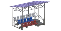 Трибуна сборно-разборная 3-х рядная на 17 мест (с навесом) СТ-309