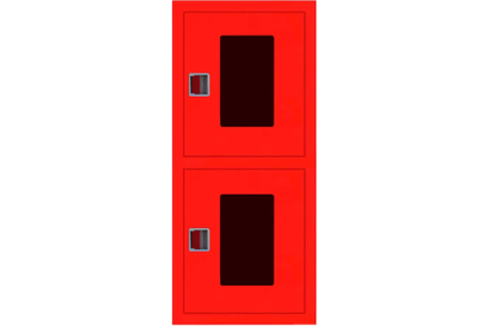 Встроенный, закрытый, вертикальный шкаф Карелпожлиния ШПК-ДУБЛЬ-320-21 ВЗВрК евро-ручка, в=1340, ш=580, г=230, 2-ПК, красный НФ-00000488-К НФ-00000102, фото 1