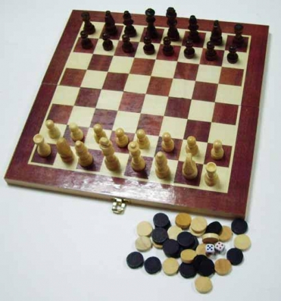 Набор 3 в 1(шахматы,шашки,нарды) W001L, фото 1