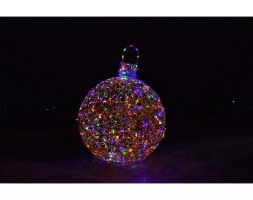 Светящаяся фигура Ёлочная игрушка на раме (диаметр 1 м), фото 1