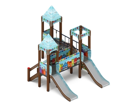 Детская игровая площадка Королевство (Коты) ДИК 1.15.03-21 H=900, фото 4