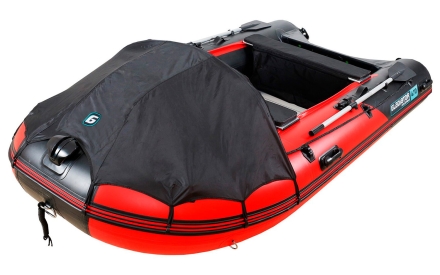 Gladiator D 470 AL PROFESSIONAL D Красно-черный моторная лодка ПВХ Алюминиевый пайол, фото 1