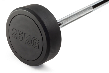 Штанга неразборная обрезиненная 25 кг Прямой гриф, фото 2