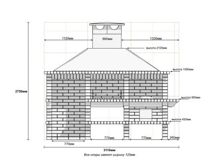 Печь Аристократ 832 Прямоугольный кирпич красный с коричневым, фото 9