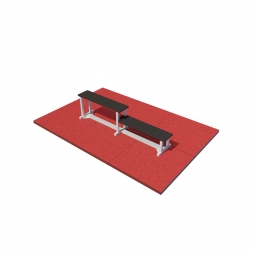 Горизонтальная гимнастическая скамья двойная разноуровневая