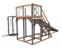 Деревянная зимняя горка Сорбет Мята №3 с рукоходом и гнездом Деревянная зимняя горка Сорбет Мята №3 с рукоходом и гнездом