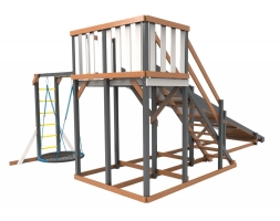 Деревянная зимняя горка Сорбет Мята №3 с рукоходом и гнездом, фото 2