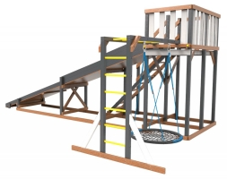 Деревянная зимняя горка Сорбет Мята №3 с рукоходом и гнездом, фото 1