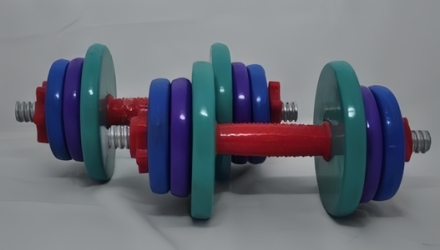 Гантель сборная виниловая. Вес 1 пары 20 кг. СВЕТ-20KG, фото 1