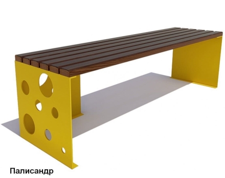 Скамейка уличная Сыр, Лиственница 2 м, фото 4