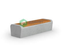 Скамейка «Вернисаж» прямая секция с настилом