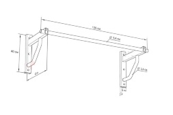 Турник настенный Workout (вынос перекладины от стены - 40, 60, 80 см ), фото 7