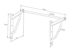 Турник настенный Workout (вынос перекладины от стены - 40, 60, 80 см ), фото 8