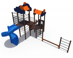 Детский спортивно-игровой комплекс с винтовым скатом Н-2000 ДИО 04106, фото 3