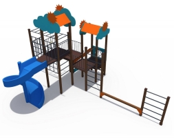 Детский спортивно-игровой комплекс с винтовым скатом Н-2000 ДИО 04106, фото 2