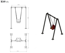 Качели АК с сидушкой со спинкой