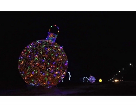 Светящаяся фигура Ёлочная игрушка на раме (диаметр 1,1 м), фото 5