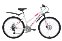 Велосипед Stark'19 Luna 26.1 D белый/розовый/оранжевый 18"