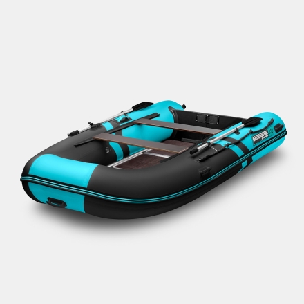 GLADIATOR B 330 LIGHT B Черно-бирюзовый моторная лодка ПВХ Пайол 9 мм , фото 1