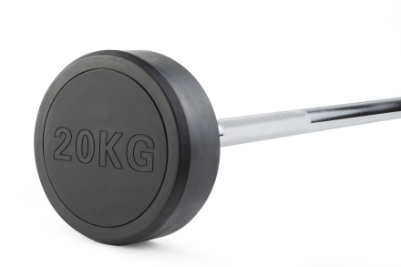 Штанга неразборная обрезиненная 20 кг Прямой гриф, фото 1