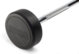 Штанга неразборная обрезиненная 20 кг Прямой гриф, фото 2