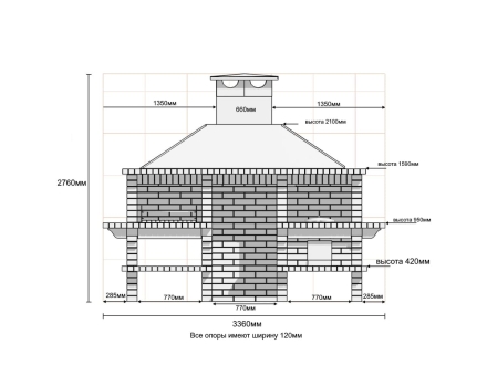 Печь Аристократ 832 Радиальный кирпич красный с коричневым, фото 8