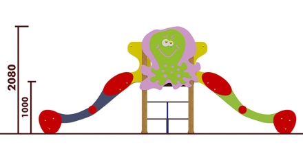 Горка двойная Медуза 08024 для детской площадки, фото 3