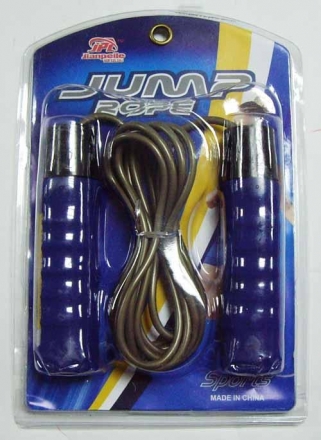 Скакалка 1201 утяжеленная (3м, мягкие ручки, шнур: резина), фото 1