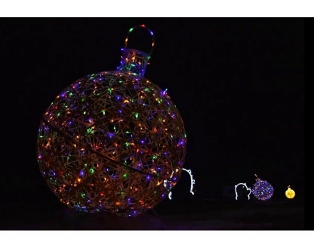 Светящаяся фигура Ёлочная игрушка на раме (диаметр 1,2 м), фото 3