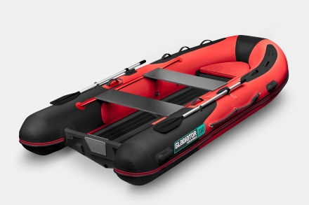 Gladiator RIB 380 AL Красно-черный моторная лодка ПВХ Жесткое дно (морской алюминий), киль, фото 2