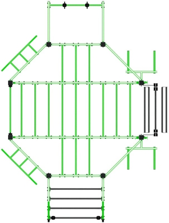 Многофункциональный спортивный комплекс (зеленый) МК 100.01-02, фото 5