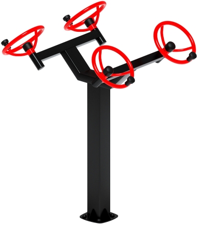 Рули (положение стоя) красный - Уличный тренажер - СТ 101-11, фото 3