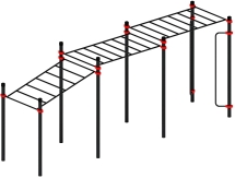 Воркаут ЛОВ 108 красный ВТ 102.11-01