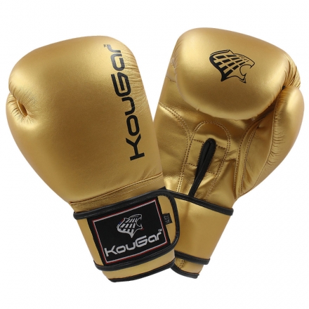 Перчатки боксерские KouGar KO600-8, 8oz, золото, фото 1