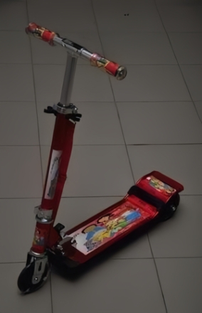 Самокат алюминиевый 3-х колесный, светящиеся колёса., фото 1