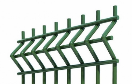 Панель сварная 3D оцинкованная, с полимерным покрытием, RAL 6005, высота 1730мм, ширина 2500мм, 3  гиба, ячейка 200х50мм, фото 1