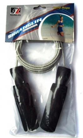 Скакалка 1210 (2,8 м, мягкие ручки, шнур: металлический в резиновой оплетке), фото 1