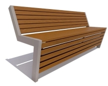 Парковая скамейка Техно, Сосна (брус 30х60) 2 м