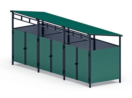 Навес контейнерной площадки для мусора (3 секции) МФ 55.02.02.3-01, фото 1