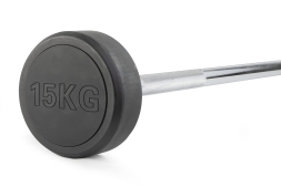Штанга неразборная обрезиненная 15 кг Прямой гриф, фото 1
