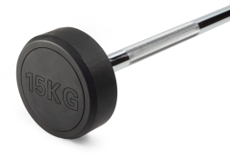 Штанга неразборная обрезиненная 15 кг Прямой гриф, фото 2