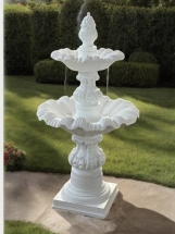 Фонтан классический двухъярусный белый