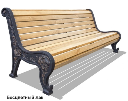 Скамейка чугунная Новый парк, Сосна 2,0 м, фото 1