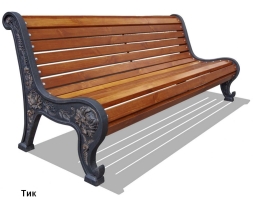 Скамейка чугунная Новый парк, Сосна 2,0 м, фото 4