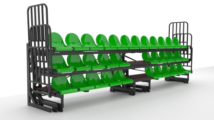 Трибуна телескопическая ОЛИМП СИТИ 3-х рядная на 32 места, фото 4